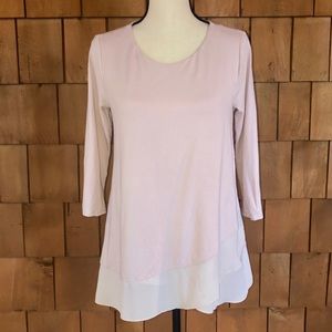 Vince Camuto blush pink asymmetrical tunic blouse